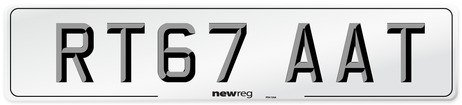 RT67 AAT Number Plate from New Reg